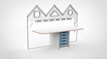 Tangara Knusse hoek lange tafel met Gratnell kastje